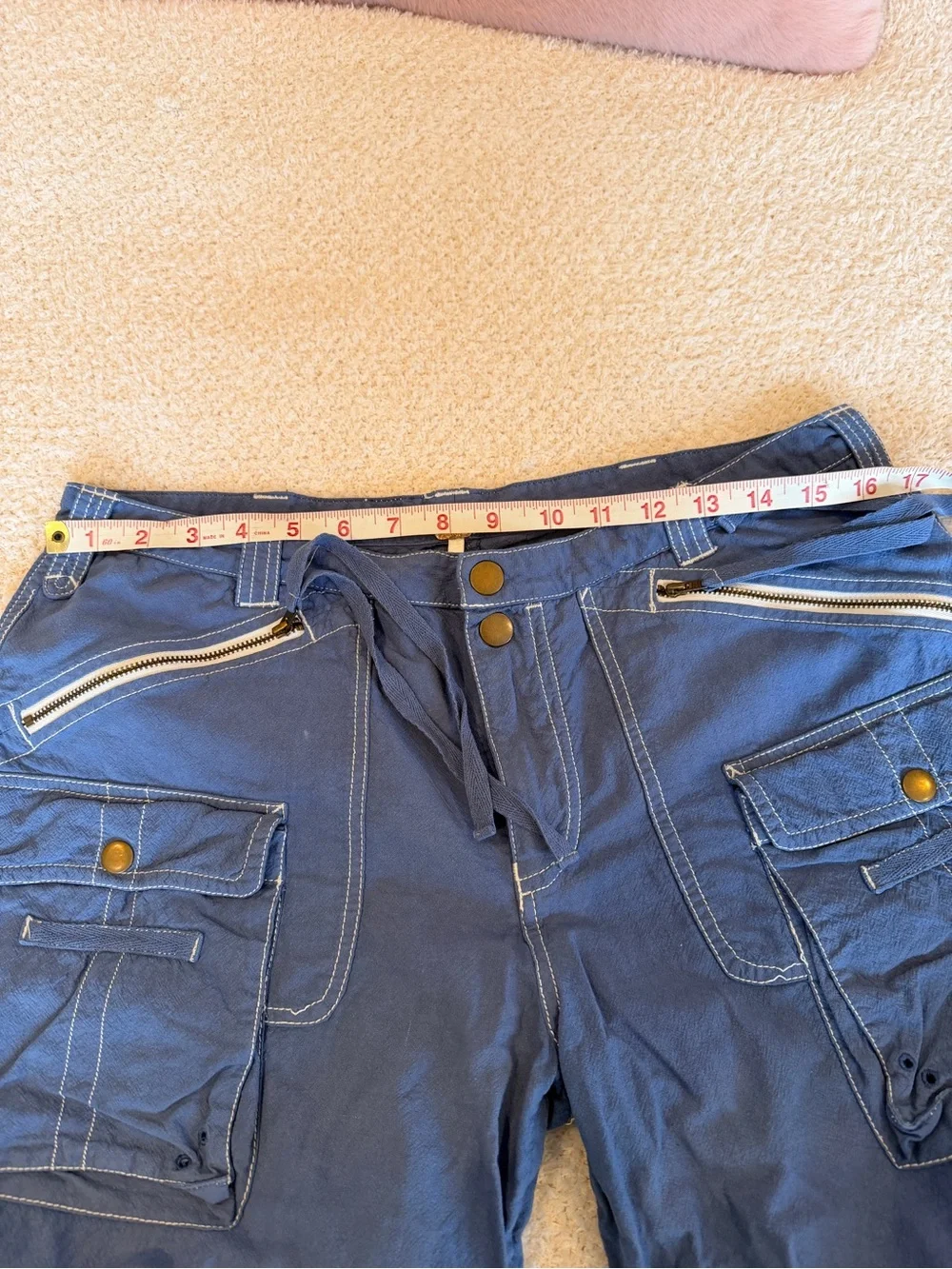 Free People Last Time Stacked Parachute Pants (professionally died BLUE)